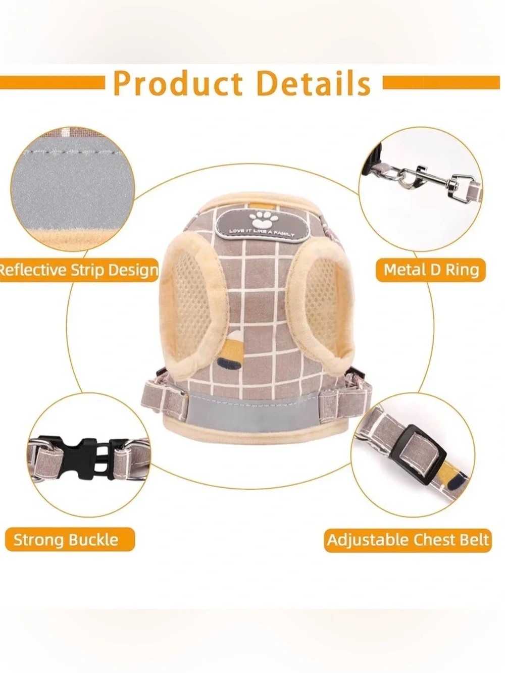 New Cat or Dog Vest Harness with Leash Size XS